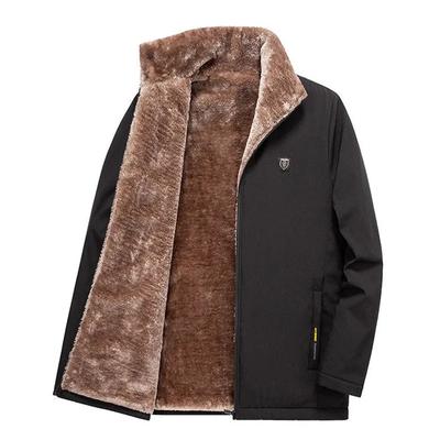 M-8XL Oversized Men Winter Casual Classic Windcheater Warm Thick Velvet Parkas Jacket Coat Men Autumn Fashion Fake Fur Clothing Windproof Parka Men