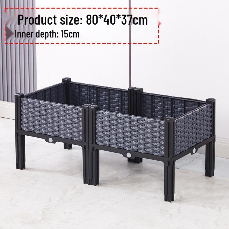 Large Plastic Flower and Vegetable Planting Box for Balcony, Courtyard, or Rooftop Gardens