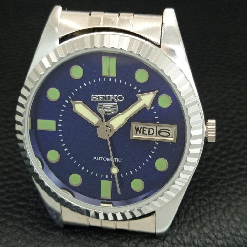 VINTAGE REFURBISHED SEIKO 5 AUTOMATIC 6309A JAPAN MENS BLUE DIAL WATCH a444275-1