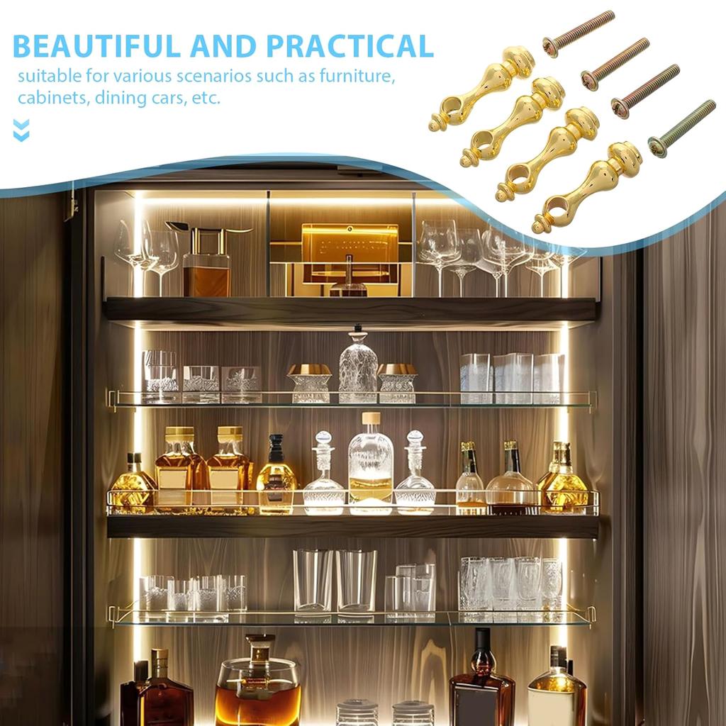 Set of 8 Multipurpose Metal Furniture Connectors Spindles Convenient for Glass Railing and Cabinet Post Bolts Use