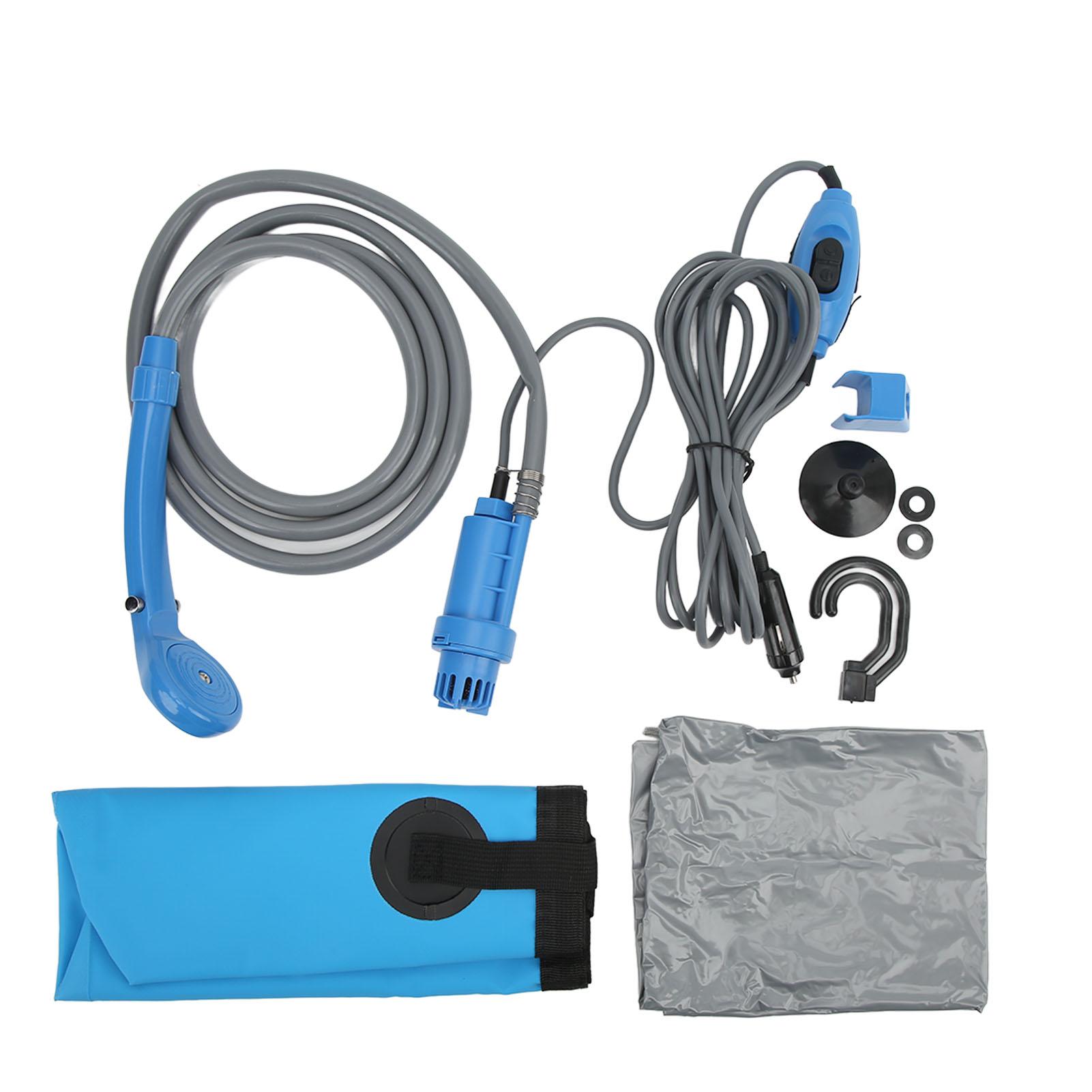 

12V Портативный походный душ Складное ведро Набор 20л Вместимость Многоцелевой для пеших походов Мытье автомобиля Домашнее животное