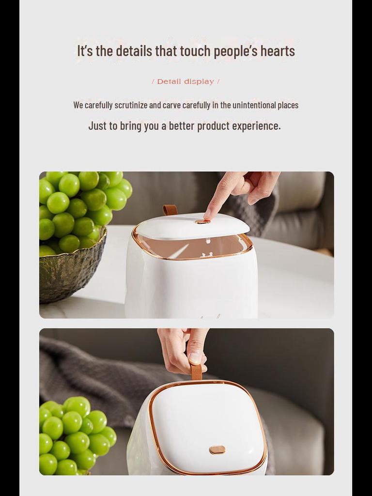 Coș de gunoi mic de lux cu capac pentru depozitarea noptierei