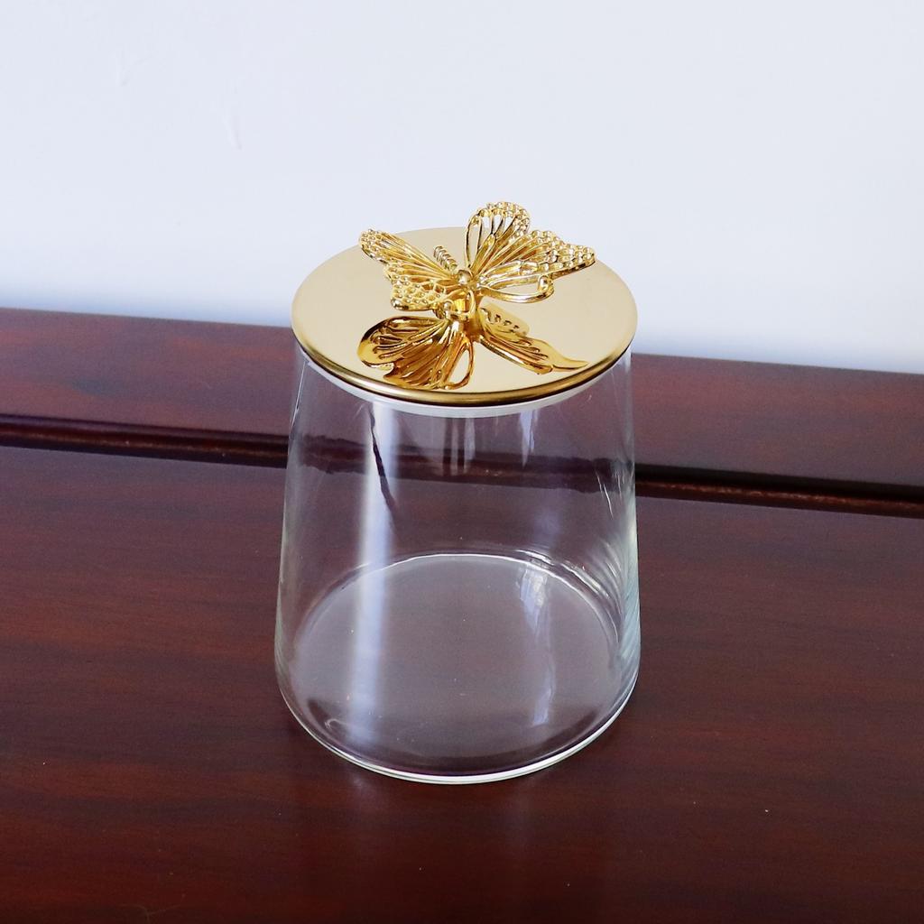 Aufbewahrungsglas aus klarem Glas mit Deckel Goldener Elch Bonbonglas Zuhause Multifunktional Nuss Kaffeebohne Kräuter Aufbewahrungsflasche Küchenbehälter