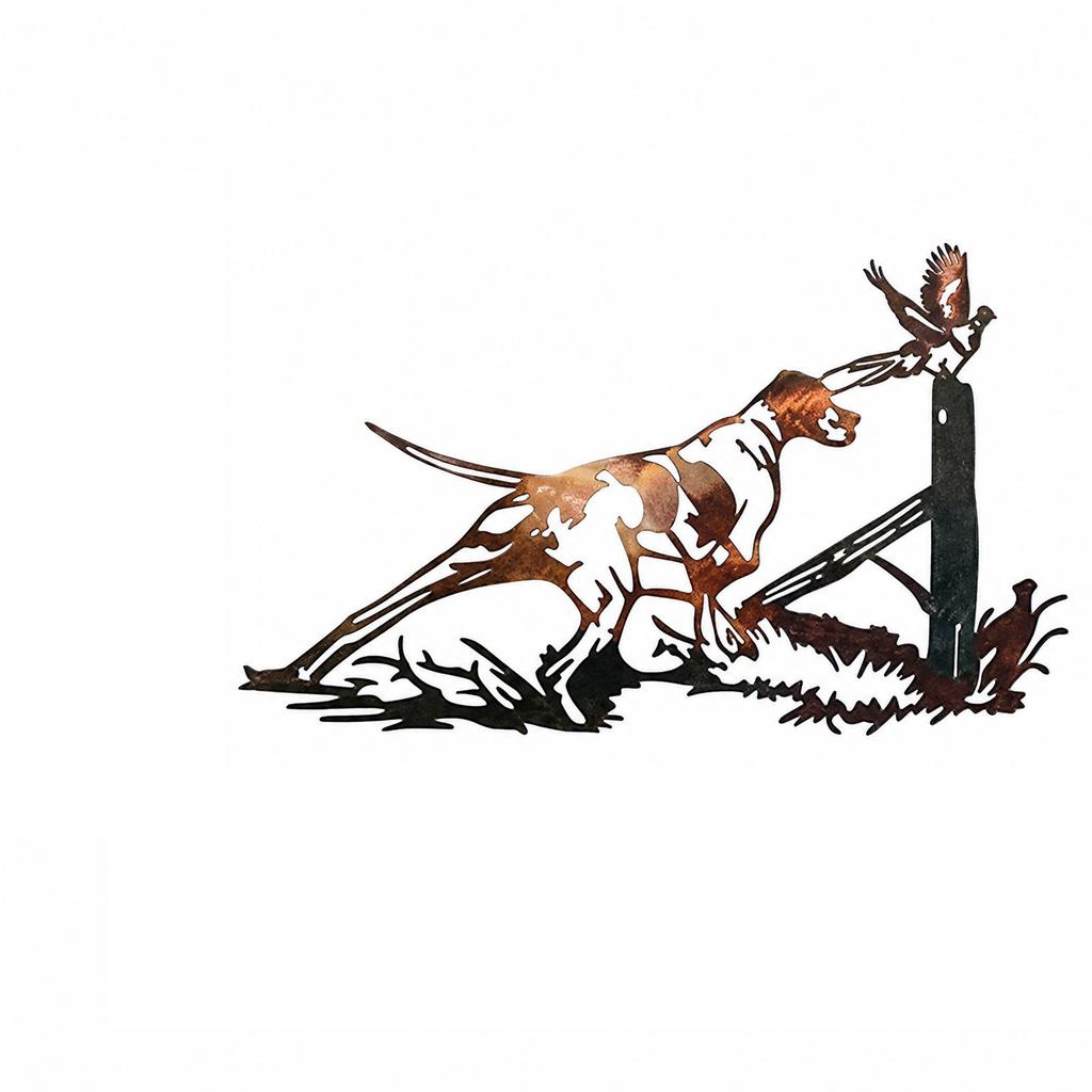 Metal Wall Art Dog Hunting Scene Outdoor Indoor Decorative Wall Hanging Sculpture for Living Room Entryway Home Decor