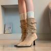 Fashionable Shoes, Versatile Pointed-toe Skinny Single Boots, High-heeled Ankle Boots for Women