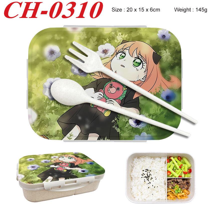 Anime Cartoon Spy X Family Printed Wheat Straw Lunch Box
