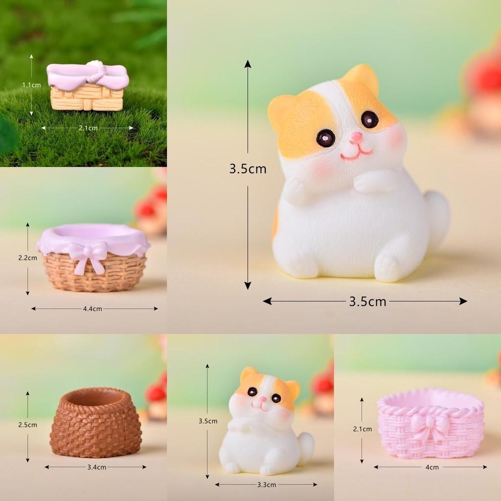 Entzückende getigerte Katze aus Harz für DIY Miniaturgartendekoration