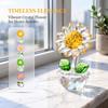 Cartoon Sunflower Figurine Elegant Crystal Home Decoration Collectible Sunflower Ornament  Table