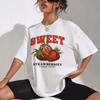 Women Oversized Retro Strawberry Fruit Printed T Shirt Vintage Aesthetic Streetwear Graphic Tees Summer Cute Cottagecore Tops