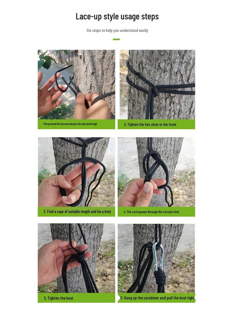 Ultralight 210T Nylon Color-Blocked Outdoor Hammock - Breathable & Double Strap Rope for Camping