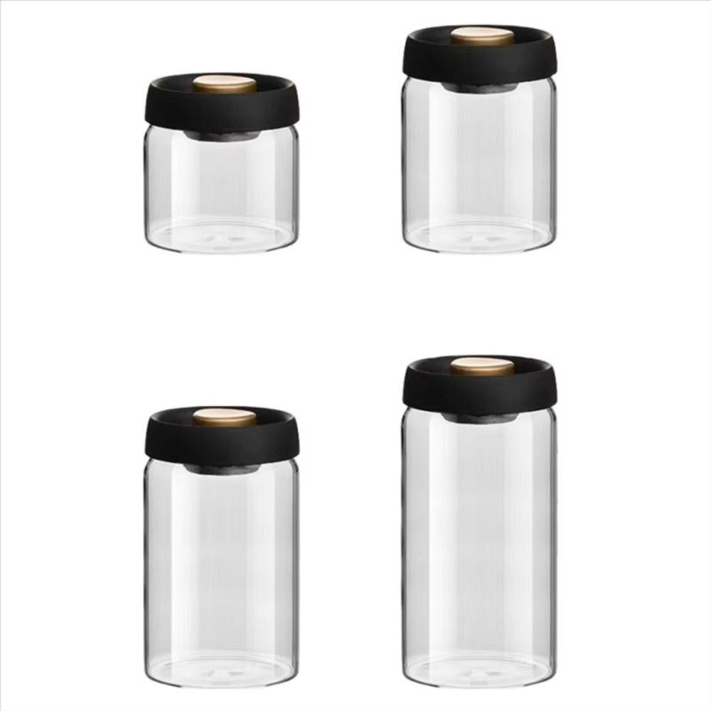 Manual Vacuum Sealed Coffee Bean Tank Glass Air Extraction Airtight Container  Cereals