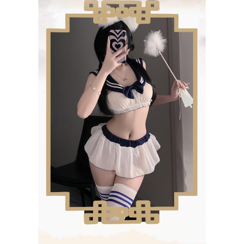 Man Desire Sexy Lingerie Sexy Student Uniform Seduction Cosplay Open Suit Pure Desire Sailor Suit Free