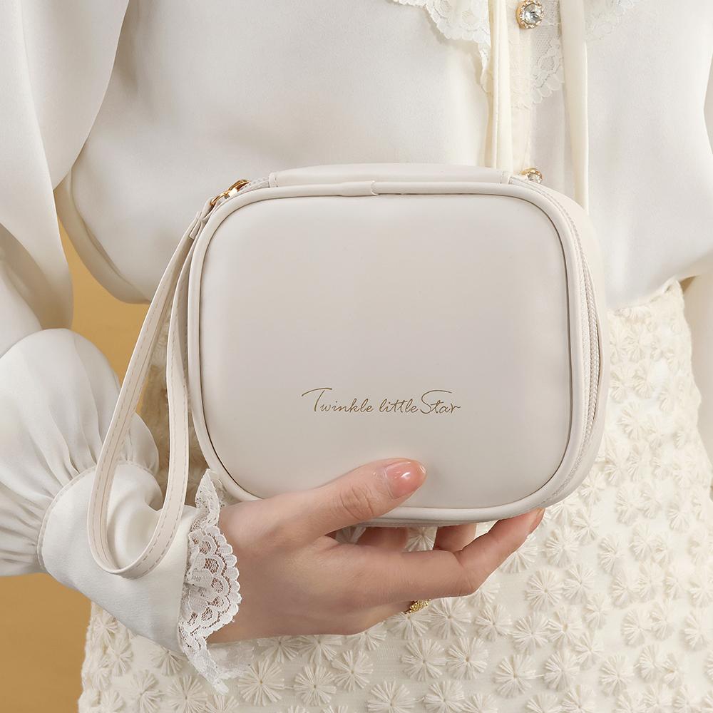 

Waterproof Female PU Sanitary Napkin Storage Bag Small Portable Women Tote Cosmetic Organizer Pouch Lipstick Makeup Mini Bags белый