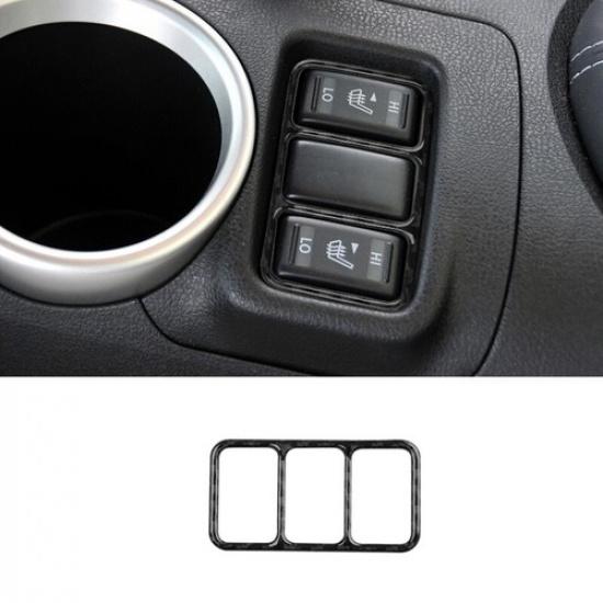 Carbon Fiber Seat Heating Button Frame Cover Sticker For Nissan 370Z 2009-