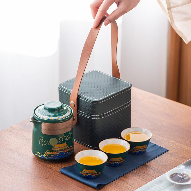 Travel Tea Set, Outdoor Portable Celebration Souvenirs, High-end Gifts for Leaders, Teachers, Fathers, Guochao Business