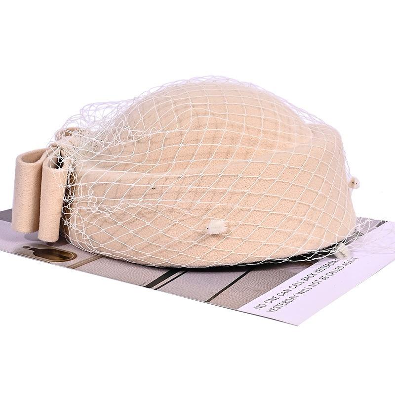 

Autumn and winter hat women s high-end sense of warmth felt top hat stewardess hat big head circumference showing face small jazz hat average size