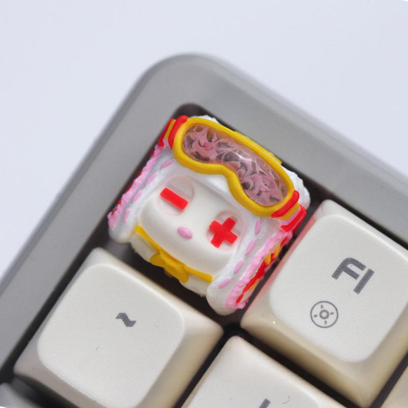 MiFuny Pilot Keycaps Originality 3D Resin Kawaii Keyboard Caps Cartoon Handmade Anime Key Caps for Mechanical Keyboards Gift