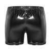 Herren Lackleder Boxershorts S-3XL: Elastischer Bund mit Reißverschluss und Knopf, zu öffnender Schritt für schicke Nachtwäsche