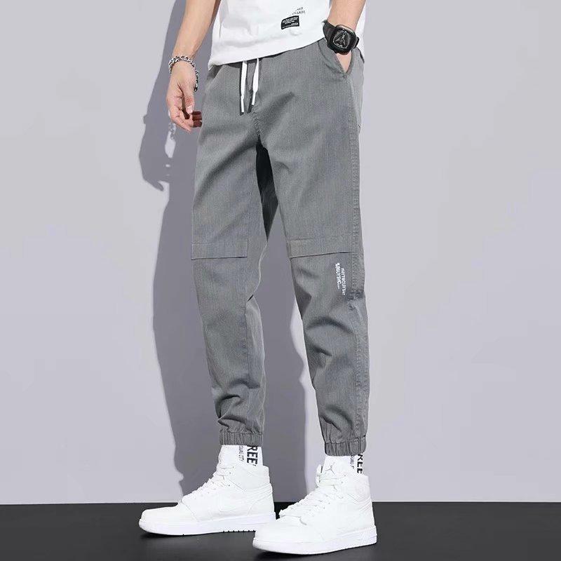 Hong Kong Men's Casual Loose Cuff Pants - Trendy Japanese Solid Color Versatile Trousers