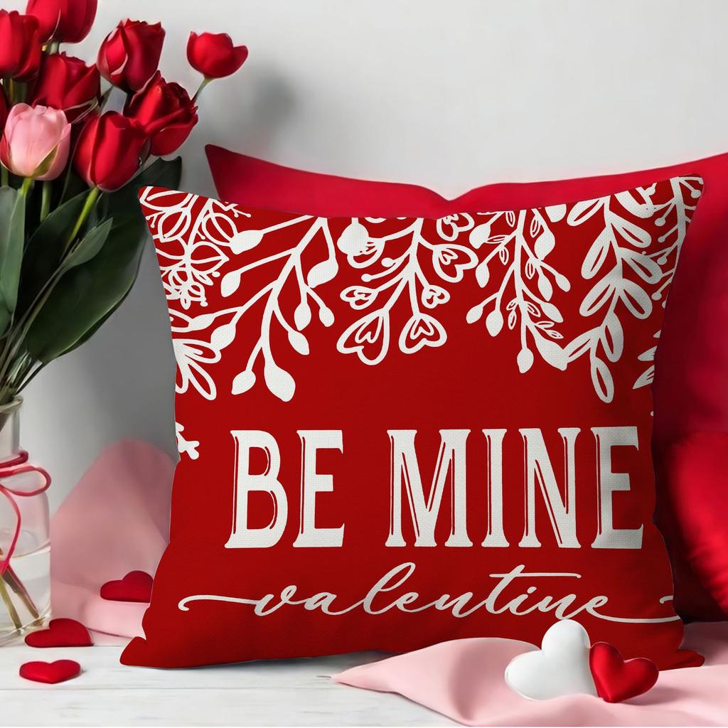 Pillow Valentine's Day Pillow Cover Red Love Bedside Pillow Sofa Cushion Cover