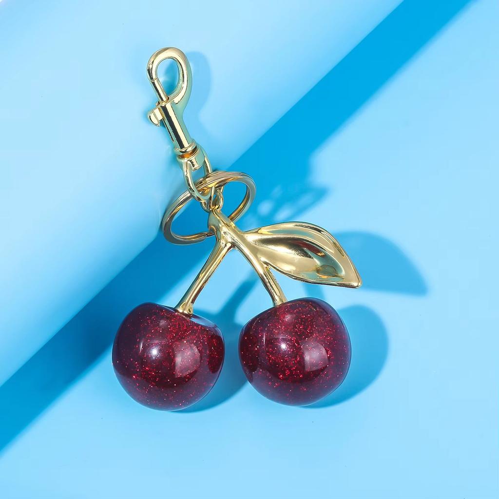 Sparkling Cherry Pendant Fashion Accessory Apple Keyring Stylish Key Pendant Suitable for Adults Friend and Family