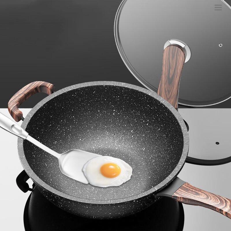 WUTUO 28cm Non-stick Frying Wok with Lid