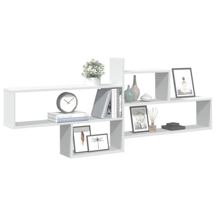 VidaXL Wall Shelf White 167.5x18x68 Cm Engineered Wood 853317