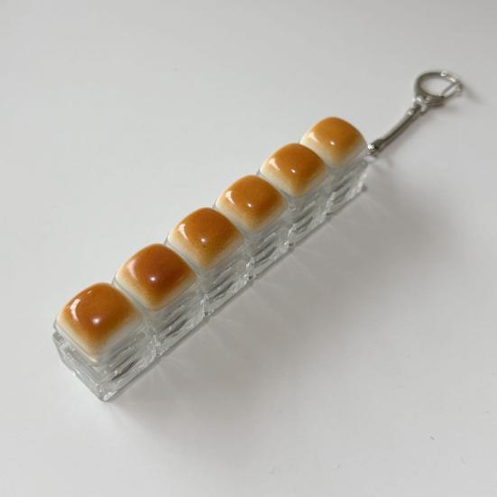 Caramel Bread Fidget Keyboard Toy Stress Relief 1/2/3/4/5/6/9-Keys Keyboard Finger Clicker Keychain Office School Decompression Button Sensory Toy