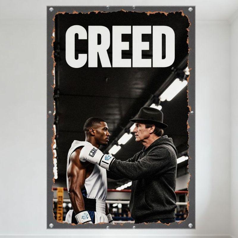 

Металлическая жестяная табличка Creed Movie Винтажный плакат для боксерского зала Мужская берлога Домашний бар Кафе Декор Дизайн с состаренными рваными краями 20x30cm（7.8x11.8inch）