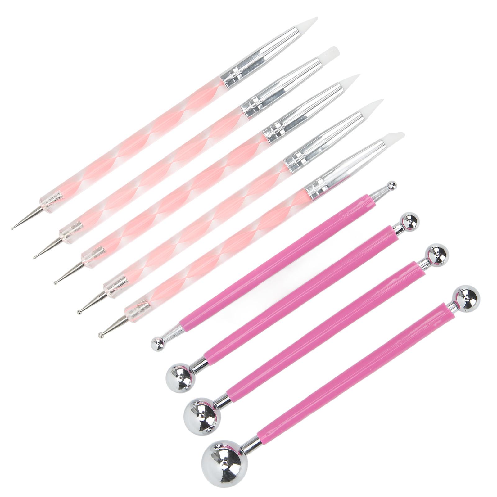 

9 шт. DIY инструмент для вдавливания глины разные размеры нержавеющие двухсторонние металлические шаровые инструменты для глины