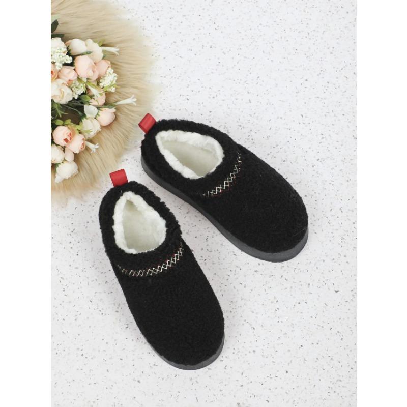 2025 Winter Warm Flat Fur Slippers Women Fluffy Furry Home Slides Woman Comfort Non Slip Indoor Floor Cotton Shoes Snow Boots