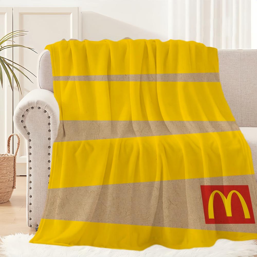 

Модне миле покривало з логотипом M-Mcdonalds, плюшевий килимок для сну на диван, для вітальні, офісу, спальні, подарунок на день народження, для дому, подорожей, дитячі подарунки 30x40in