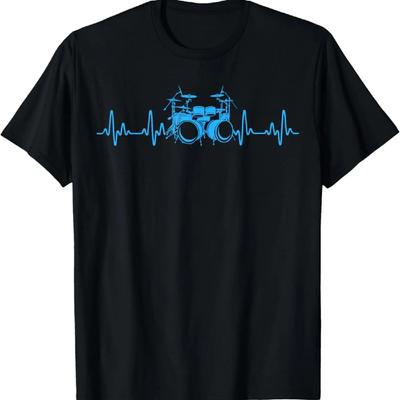 Trummor Hjärtslag T-shirt För Trummisar Slagverkare