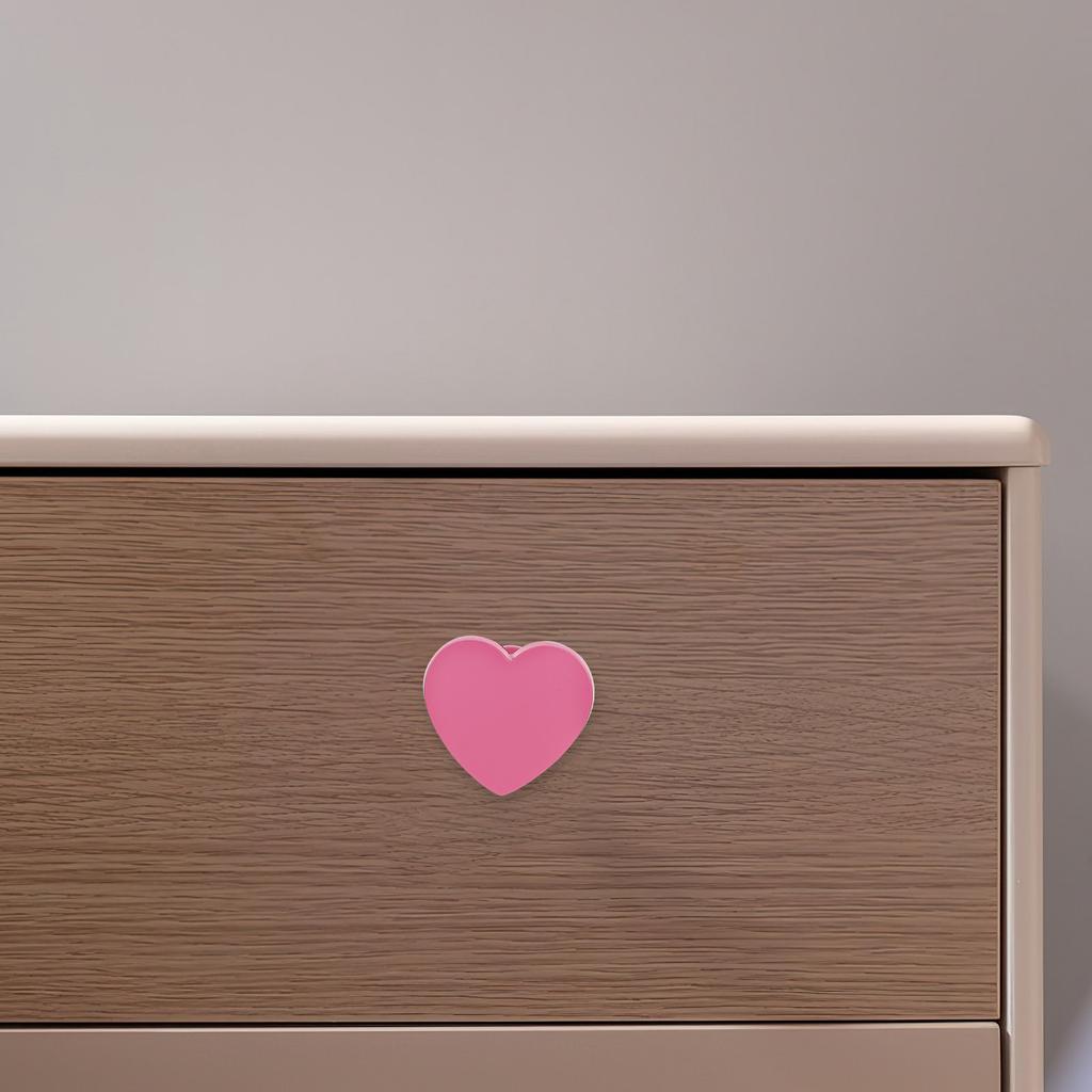 6Pcs Heart Shaped Cabinet Door Handles Zinc Alloy Decorative Drawer Knobs for Wardrobe Bedroom Cupboard Closet Pulls Black