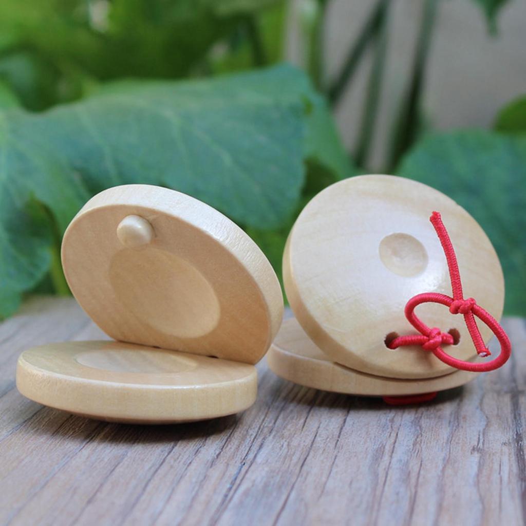 Wooden Castanet Kids Musical Castanets Instrument DIY Baby Instruments Rhythm Toy Percussion