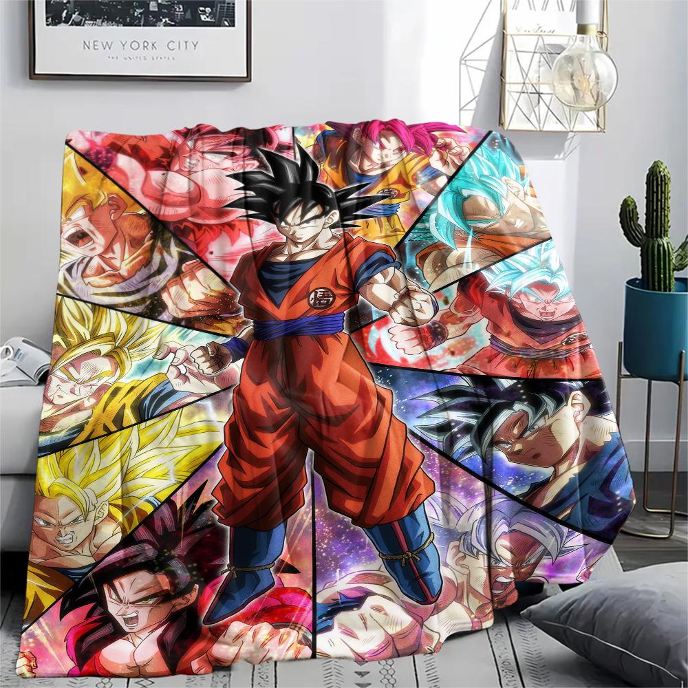 Dragon Ball character Print Flannel Blanket High quality Comfortable for All Seasons Home Decor Warmth and Comfort Perfect for Christmas Gifts