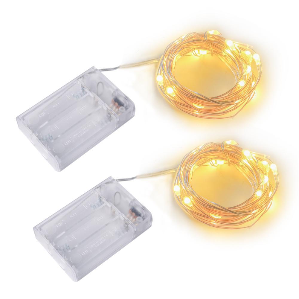 LED Copper Wire String Lights with Bubble Ball Decorations - 3AA Battery Powered for Christmas and Holiday Displays, Flashing Fairy Lights.