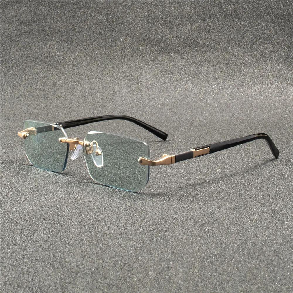 Rimless Sunglasses Rectangle Fashion Popular Women Men Shades Small Square Sun Glasses  For Female male Summer Traveling Oculos