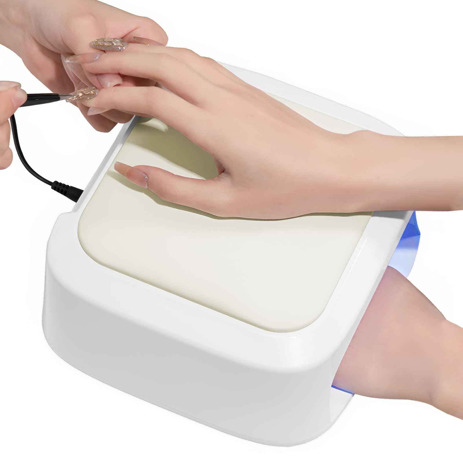 

CGBE LED UV Nail Light 48W Gel Nail Light UV Light for Resin Nails with Armrest Professional Fast Curing Light Timer for Nail Salons & 3-Stage (White) белый