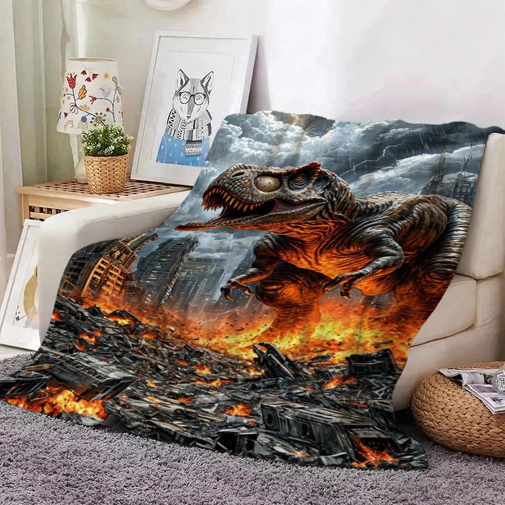 Jurassic World Dominion Theme Printed Blanket Skinfriendly Soft Fleece Blanket For Outdoor Travel Home Party Decor Holiday Gift