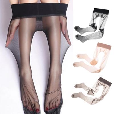 Collant Calza trasparente Collant senza cuciture da donna Collant in nylon ultrasottile Tinta unita Calze velate lisce fino alla punta Collant femminili a vita bassa