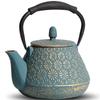 Ironware, Baked Finish, Traditional Cherry Blossom Pattern Teapot, 950ml Large Capacity Teapot, with Filter, Ceramic Coated Interior, Heat-Resistant S