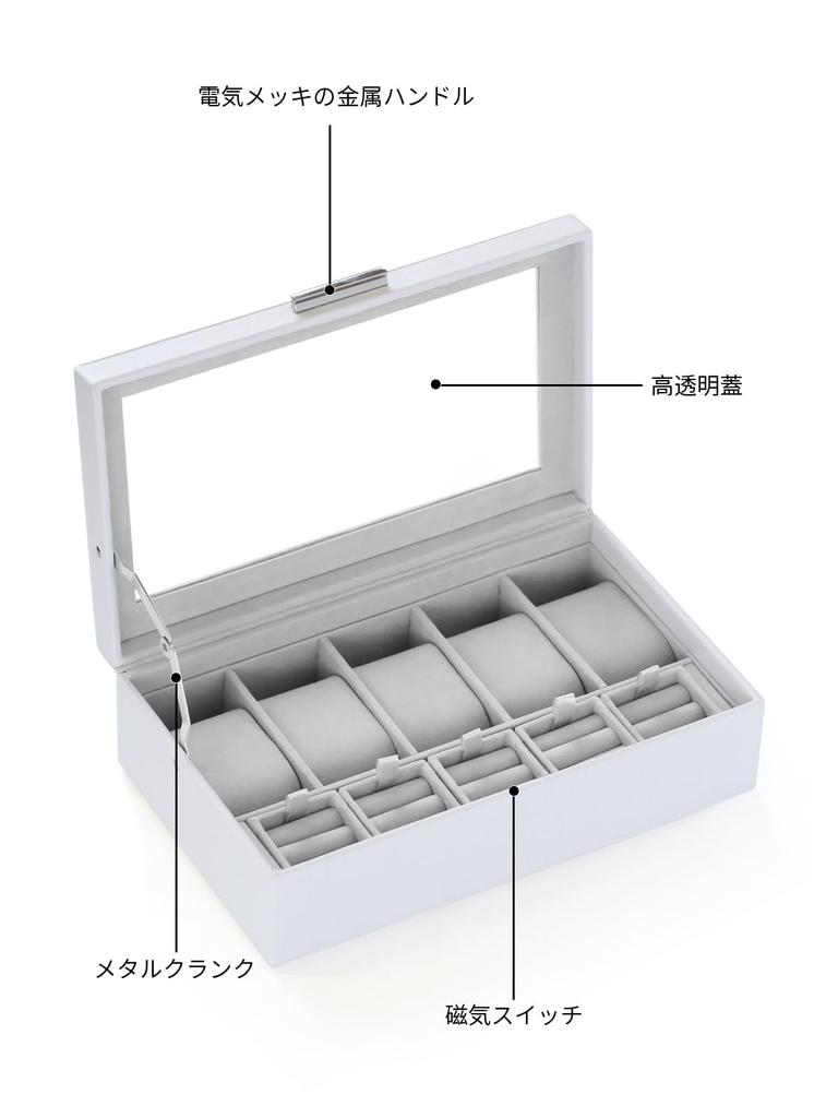 Neateam Watch Storage Case, Watch Case, Watch Case, Clock, Watch Storage Box, Accessories, Storage, Luxury, For 5 Watches, Watch Stand, Men's Gift