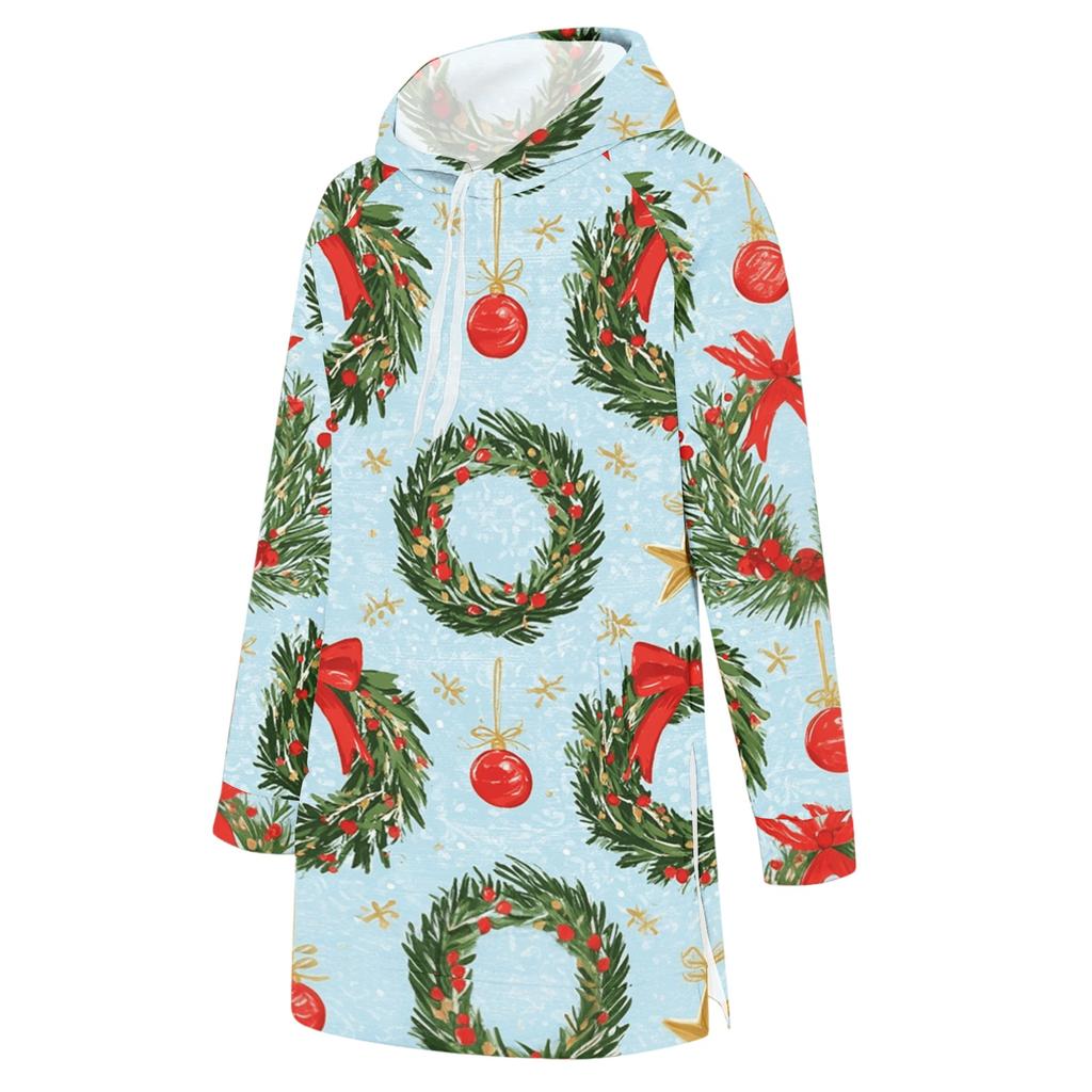 Women's Casual Long Sleeve Christmas Print Hoodie for Winter Holiday