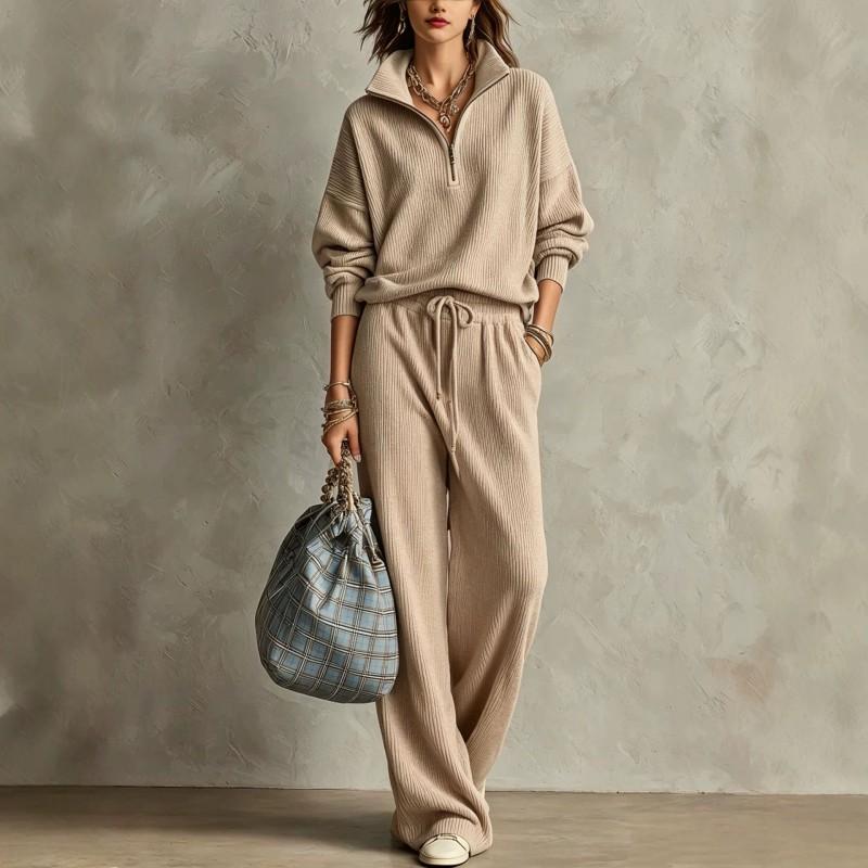 Womens 2026 Fall Winter Solid Color Loose Hoodie Pants Set Casual Sporty Outfit
