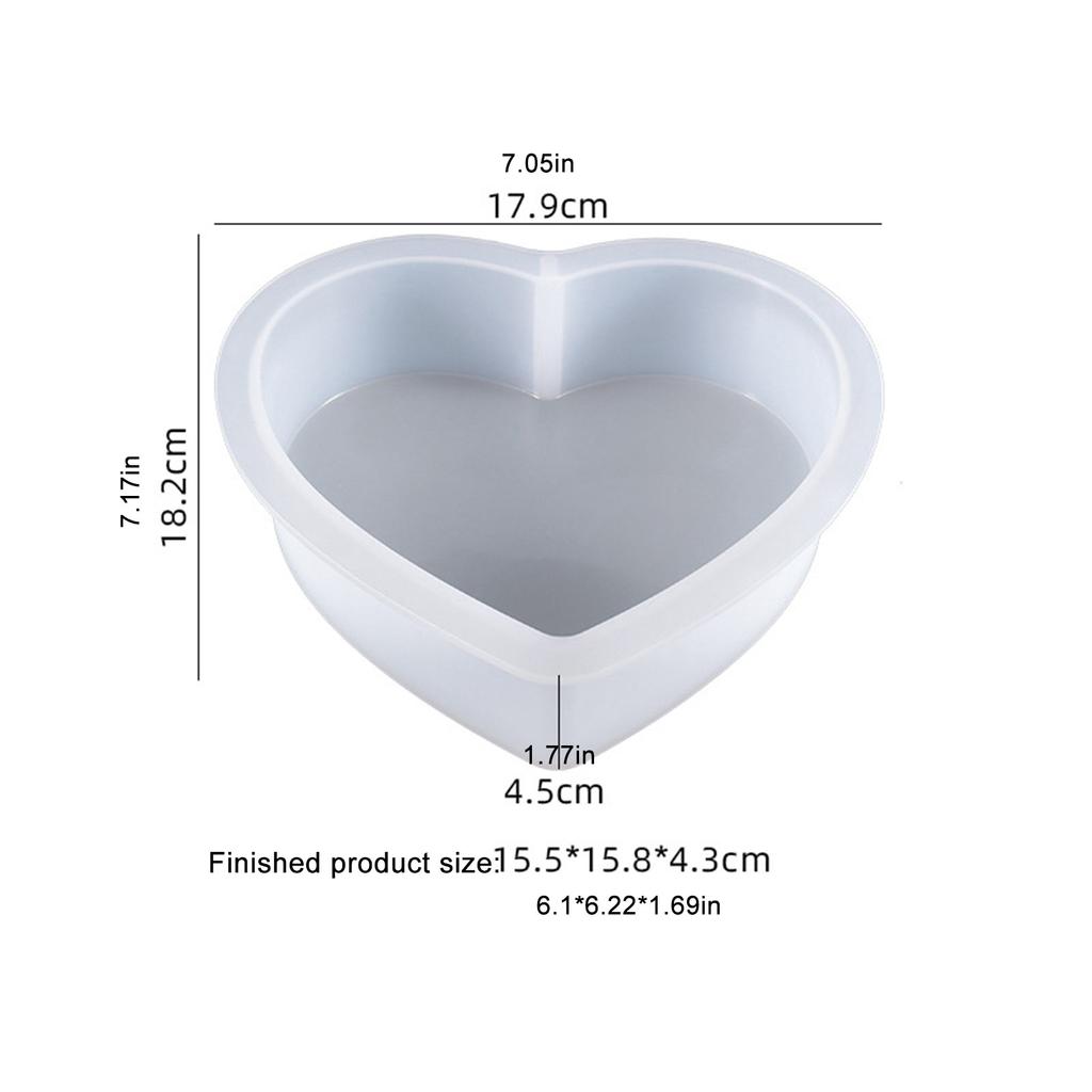 Große Silikonformen für Harz, große Herzharzform, tiefe Herzform für Blumenkonservierung, Buchstützen-Epoxidharz-Castin