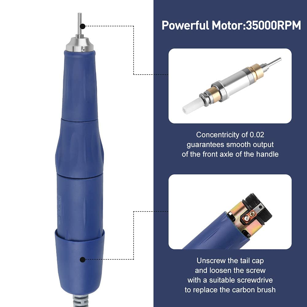TopSeller 65W Micro Motor Includes High for and Polishing Strong210+105L, 0-35,000 RPM, Parts, Speed, Lab, Jewelry, Engraving,