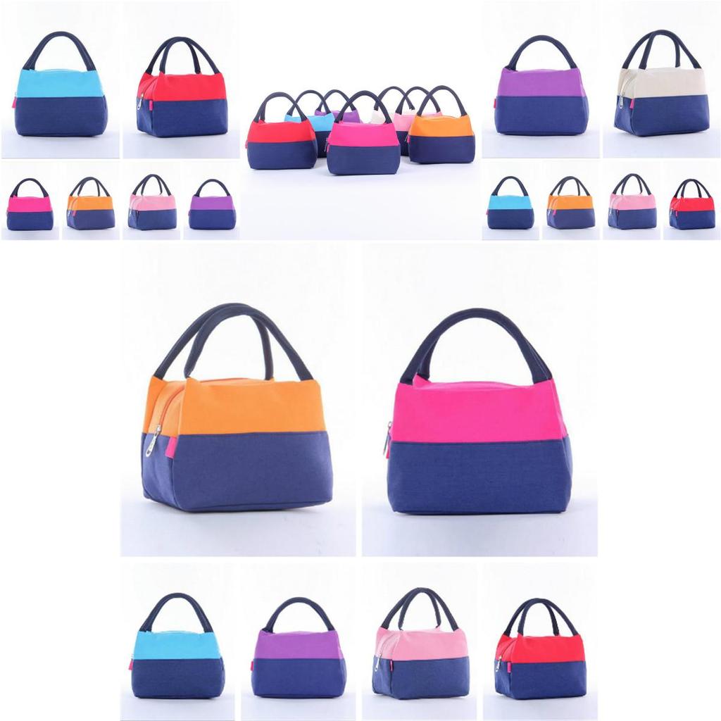Spacious Lunch Bag Canvas Picnic Office Essential With Leakproof Thermal Handle