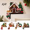 Wooden Corner Signs for Doors Christmas Door Topper Stickers, Seasonal Frame Decoration, L-shaped Sign Party Supplies House Holiday Home Decor,