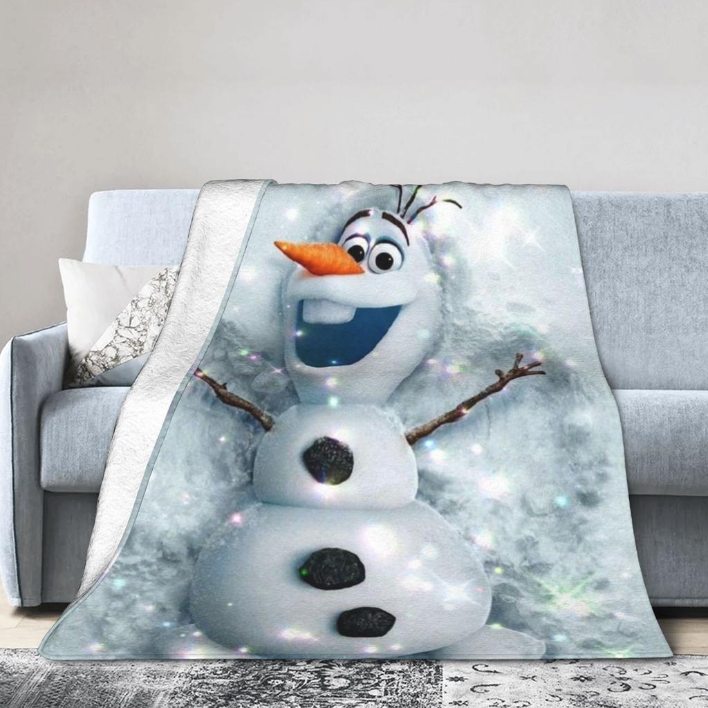 Olaf Frozen cartoon winter sneeuw Deken Warm Gezellig Pluizig Plaid Dekens voor Bank 50x60 Inch Meerdere Maten Sprei